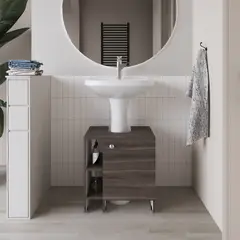 TUHOME - Mueble Para Lavamanos 1 Puerta 509x47x374 Cm Milan Y Blanco