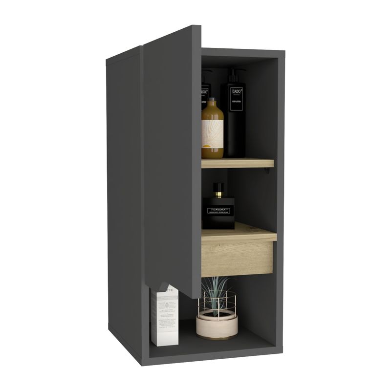 TUHOME - Mueble Auxiliar Baño Muro Laurent 1 Puerta Plomo Y Duna