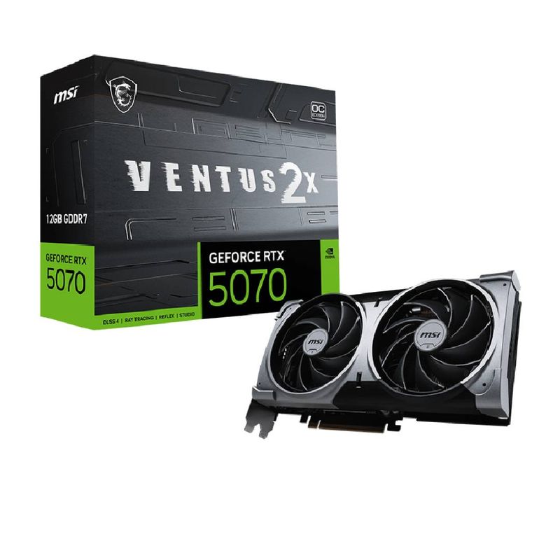 MSI - Tarjeta de Video MSI GeForce RTX 5070 12G VENTUS 2X OC