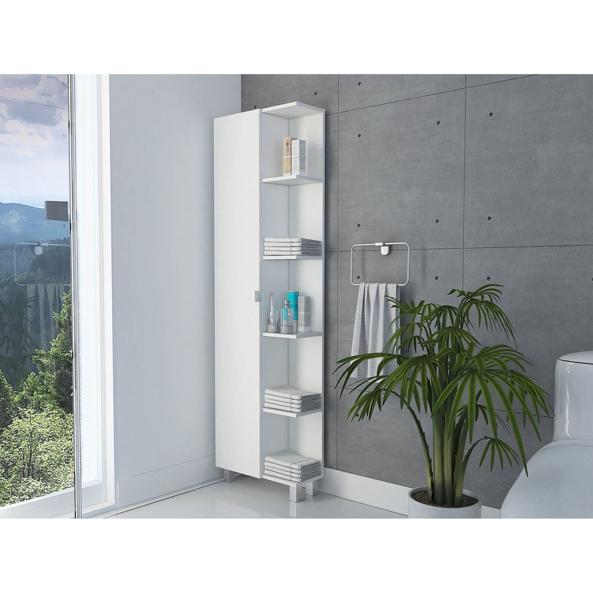TUHOME - Estante Organizador Baño 9 Repisas - Blanco 178x51.2x21.5 cm