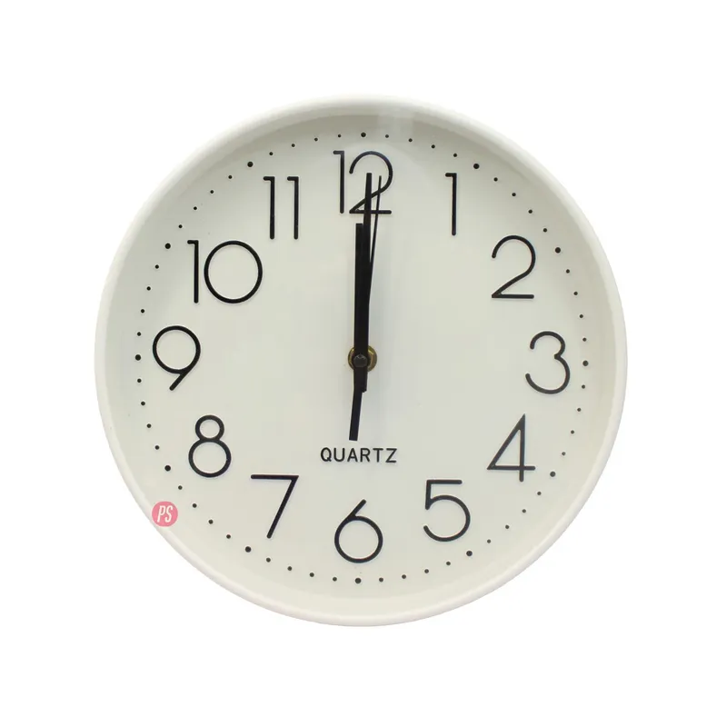 PUNTO STORE - Reloj De Pared Blanco 25cm Números Negros Moderno - PS