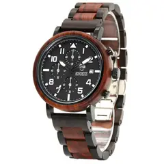 BONOBOSS - Reloj Madera Pichilemu Sándalo Cronógrafo