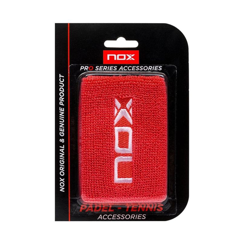 NOX - Muñequera Deportiva NOX Rojo con Logo Blanco