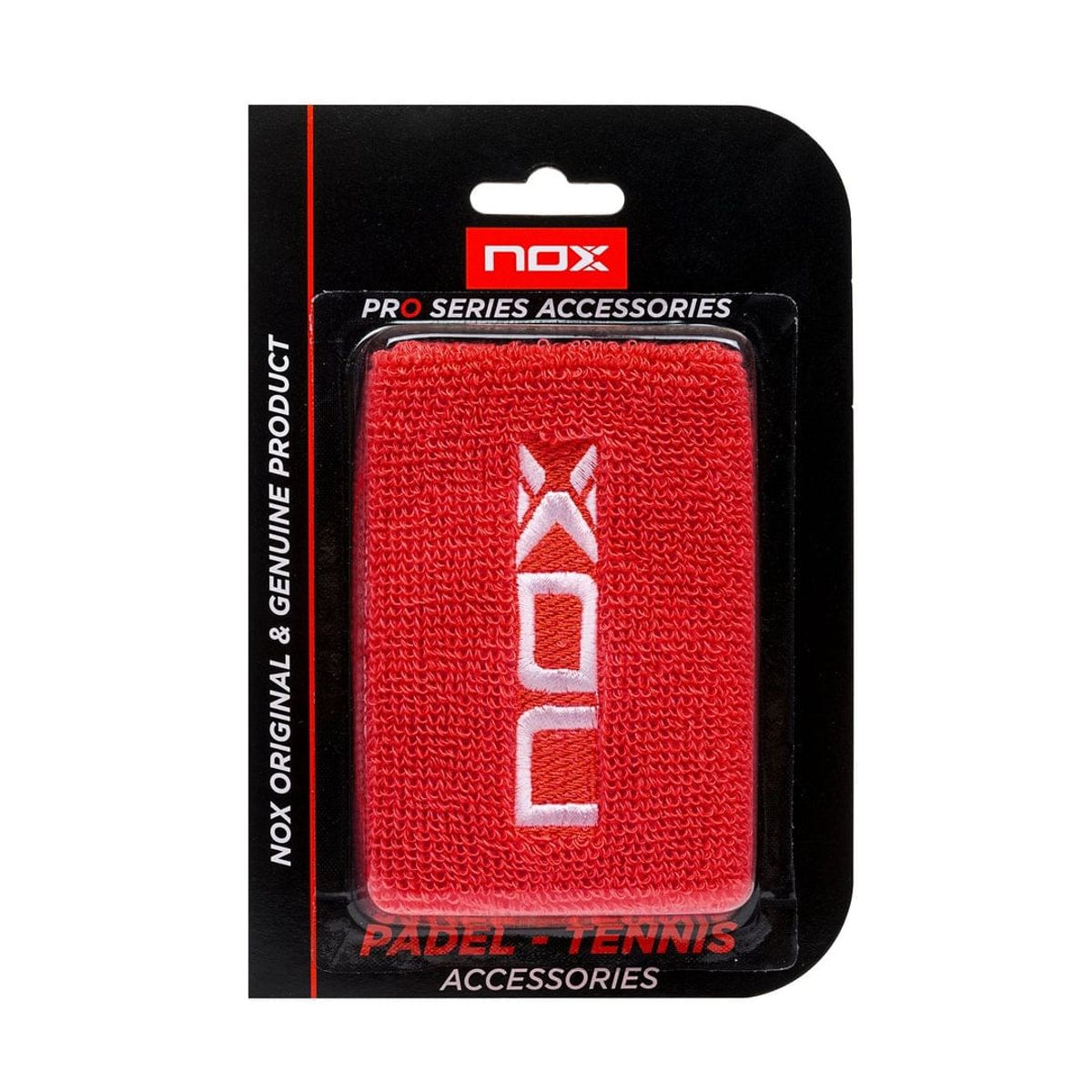 NOX - Muñequera Deportiva NOX Rojo con Logo Blanco