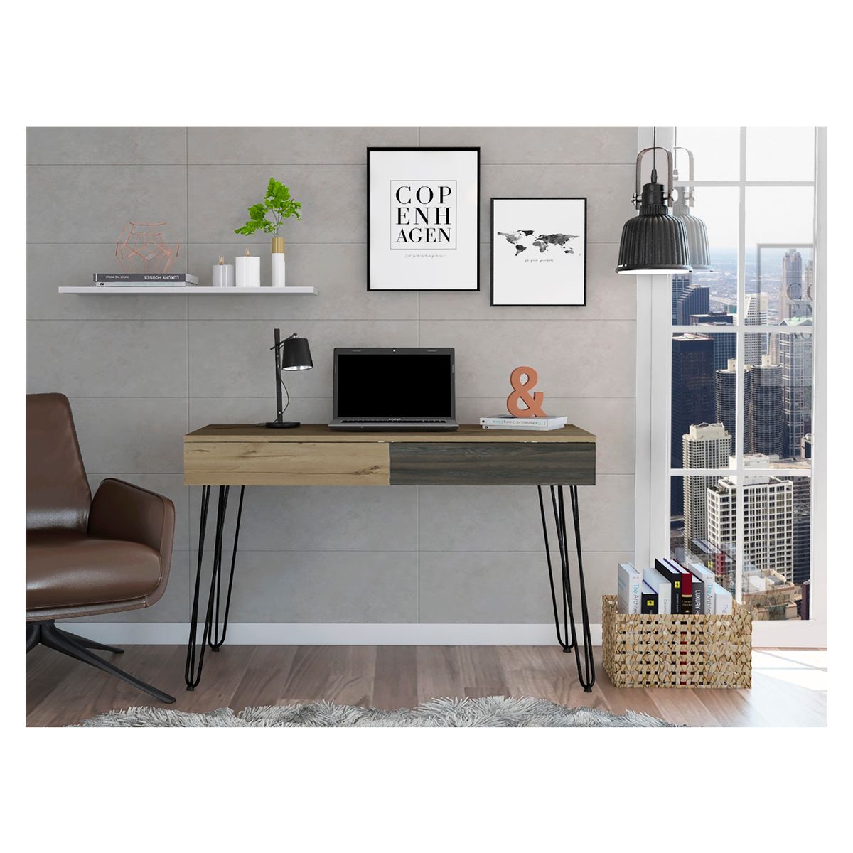 TUHOME - Escritorio Mumbai - Duna / Carbon Tuhome
