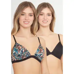 KAYSER - Pack 2X Sosten Soft Microfibra P2500023-NEG3 - Negro