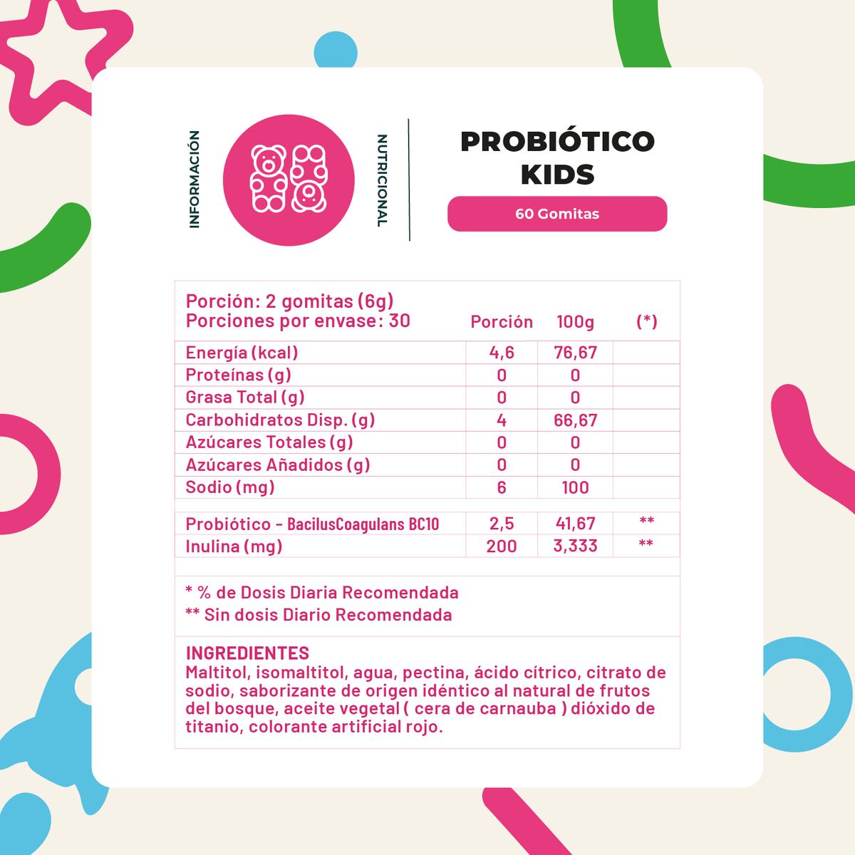 KARUNLIFE - Gomitas Probiótico Kids 60 Unidades Karun Life