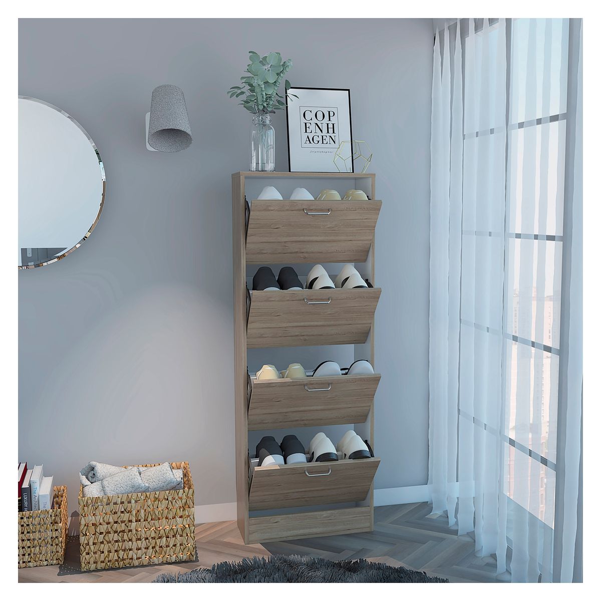 TUHOME - Zapatero 12 Pares -Duna/Blanco Tuhome