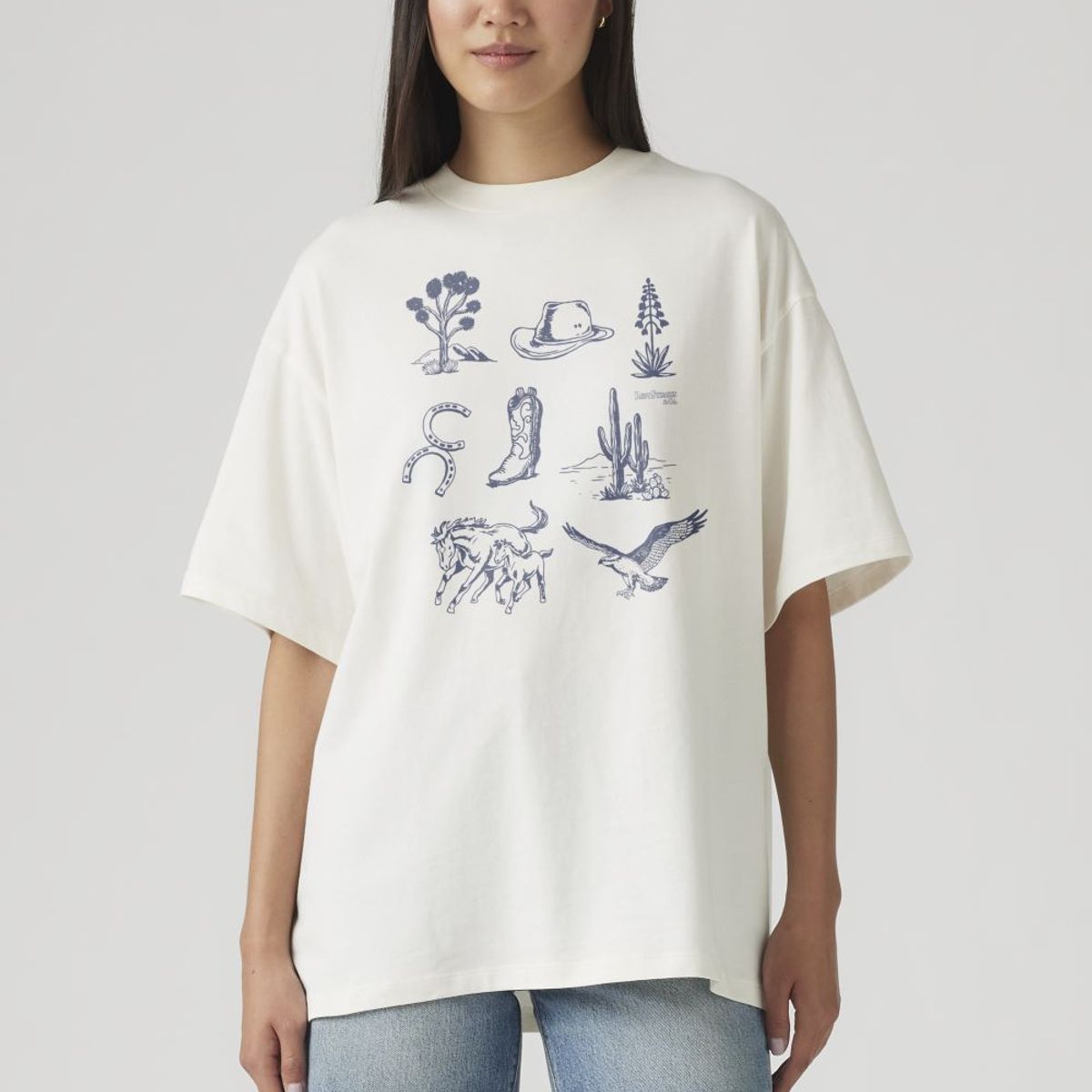 LEVIS - Polera Mujer Graphic Short Stack Tee Blanco Levis