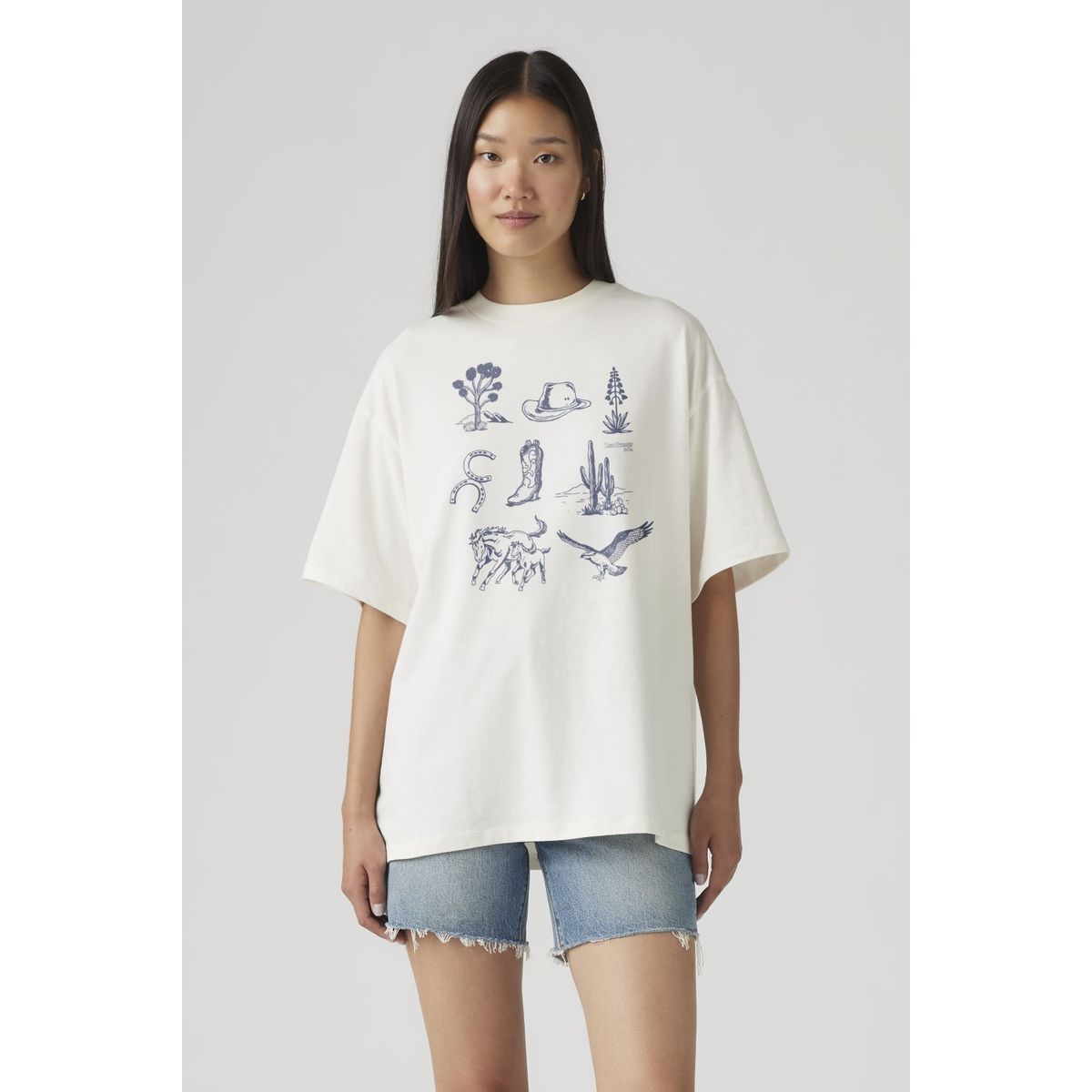 LEVIS - Polera Mujer Graphic Short Stack Tee Blanco Levis
