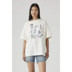 LEVIS - Polera Mujer Graphic Short Stack Tee Blanco