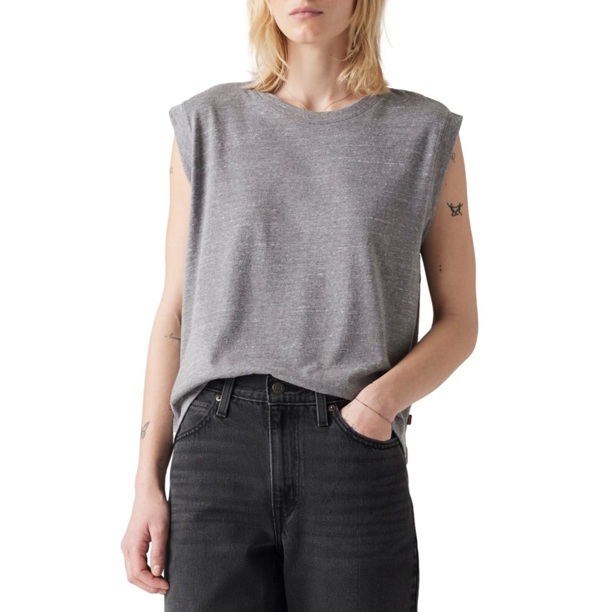 LEVIS - Polera Mujer Boxy Tank Gris Levis