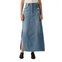 LEVIS - Falda Mujer Iconic Long Skirt Celeste