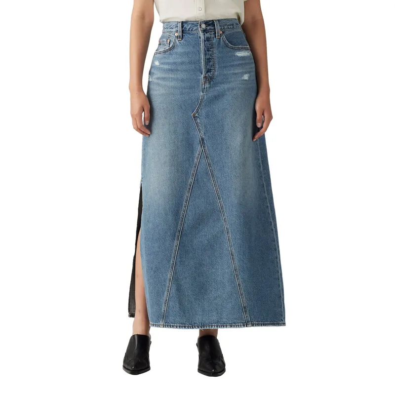 LEVIS - Falda Mujer Iconic Long Skirt Celeste Levis