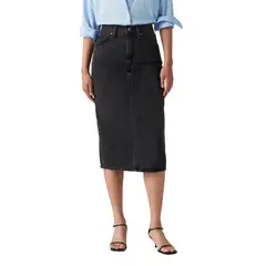 LEVIS - Falda Mujer Hr Back Slit Skirt Negro