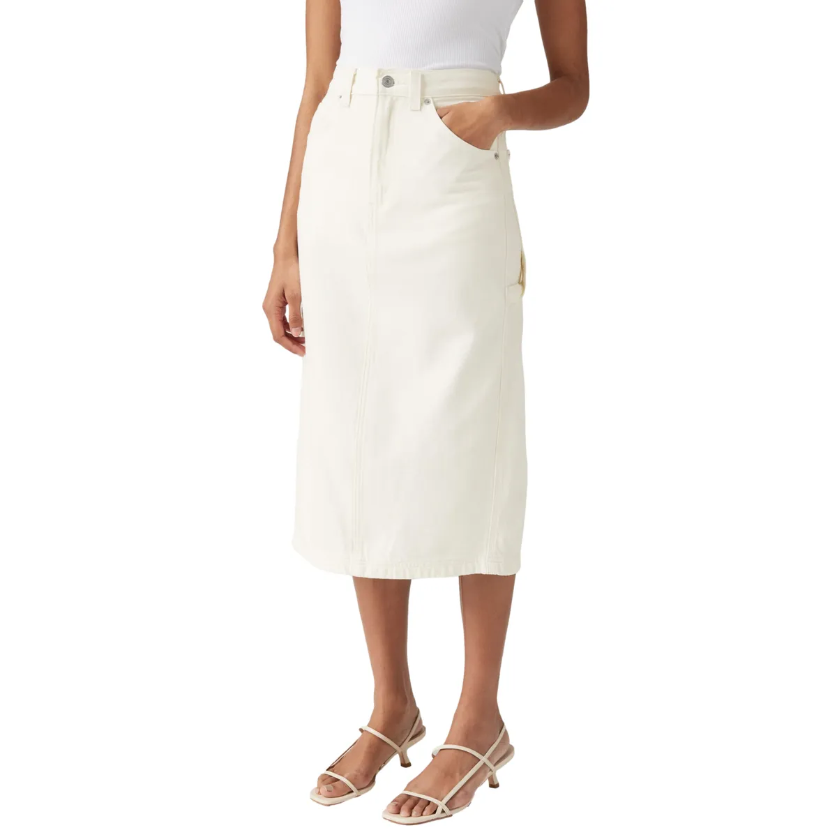 LEVIS - Falda Mujer Back Slit Skirt Blanco Levis