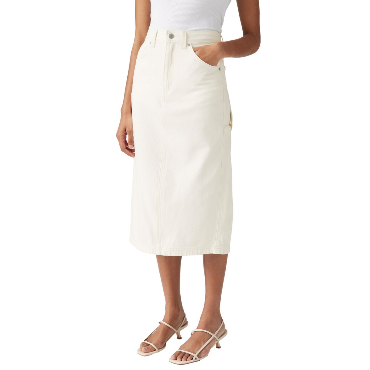 LEVIS - Falda Mujer Back Slit Skirt Blanco Levis