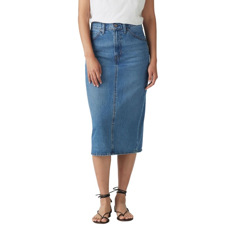 LEVIS - Falda Mujer Hr Back Slit Skirt Celeste Levis