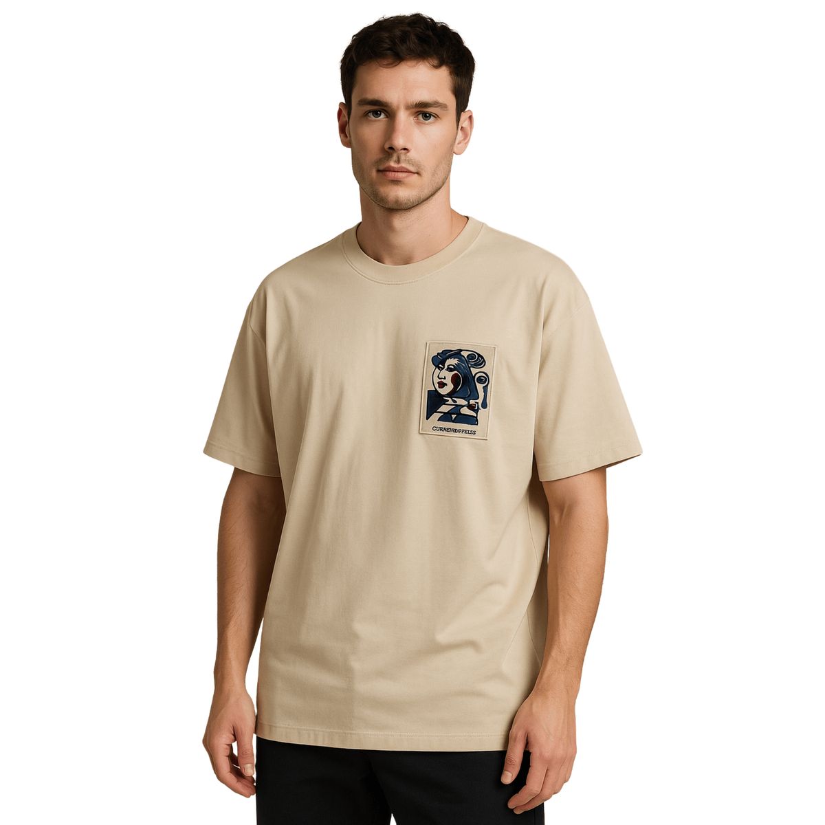 D'JOE - Polera Oversize Hombre Estampado Urbano Motion