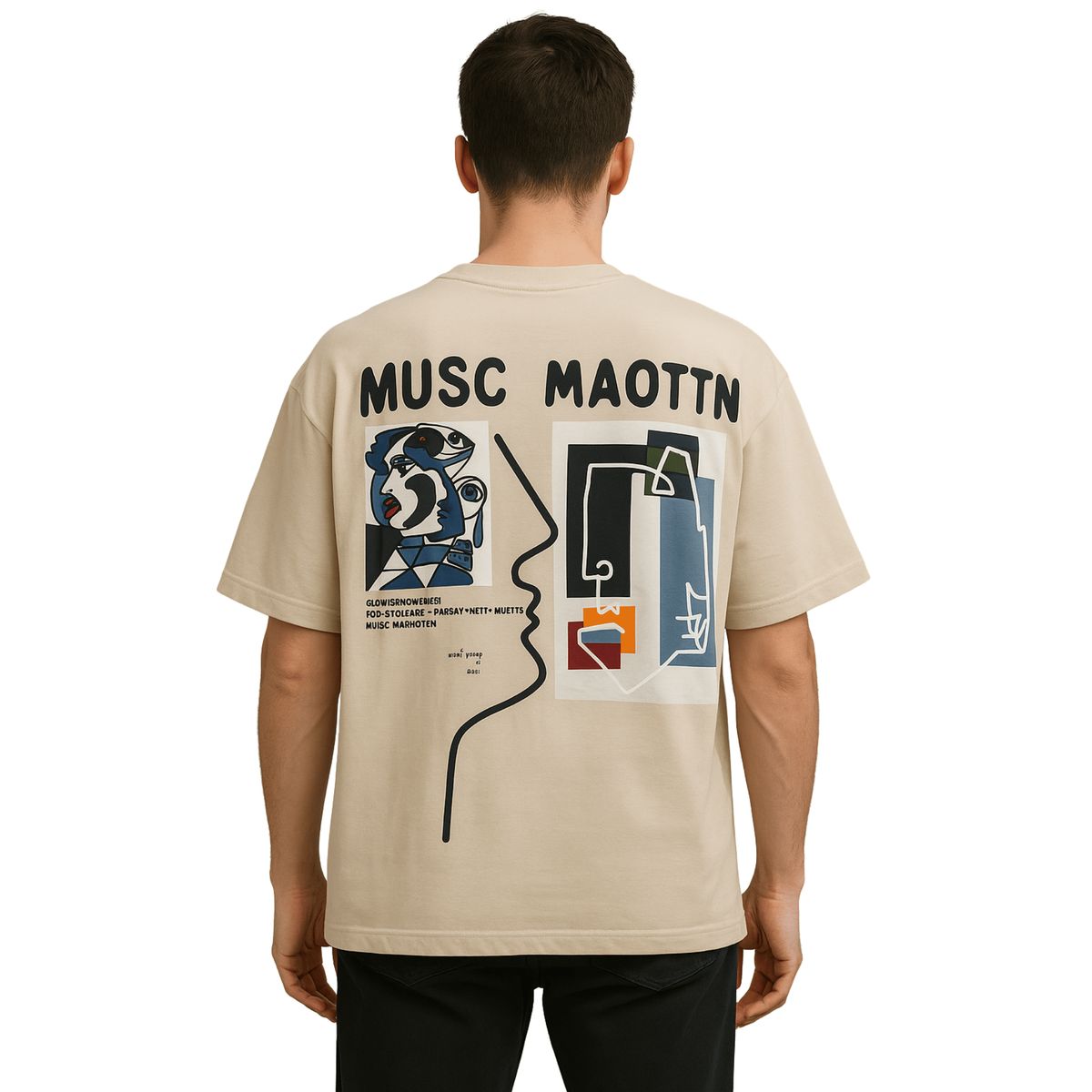 D'JOE - Polera Oversize Hombre Estampado Urbano Motion