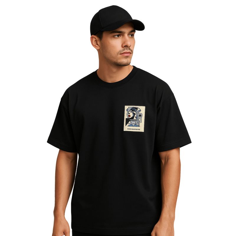 D'JOE - Polera Oversize Hombre Estampado Urbano Motion