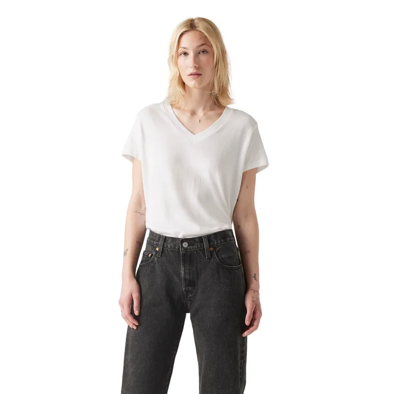 LEVIS - Polera Mujer Boxy Vneck Tee Blanco Levis