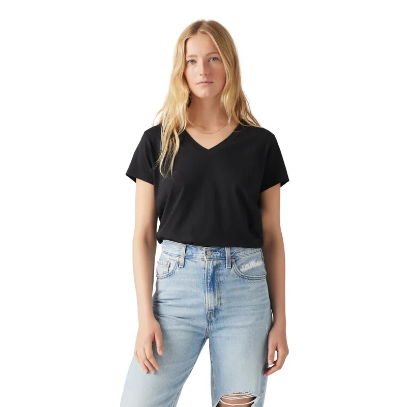 LEVIS - Polera Mujer Boxy Vneck Tee Negro Levis
