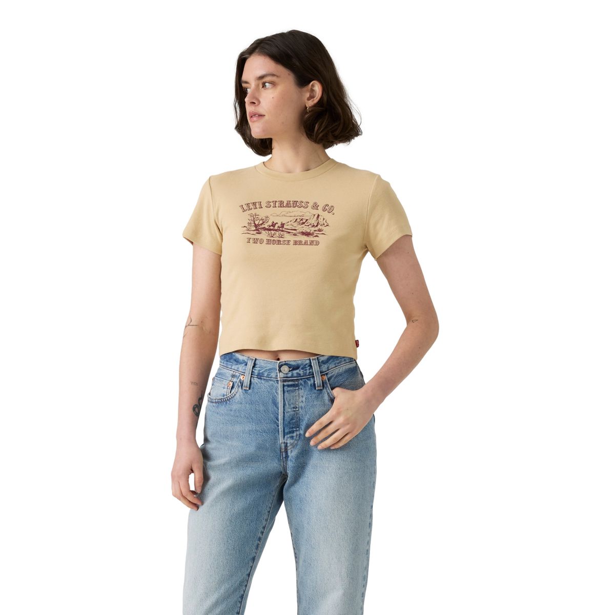LEVIS - Polera Mujer Essential Sporty Tee Café Levis