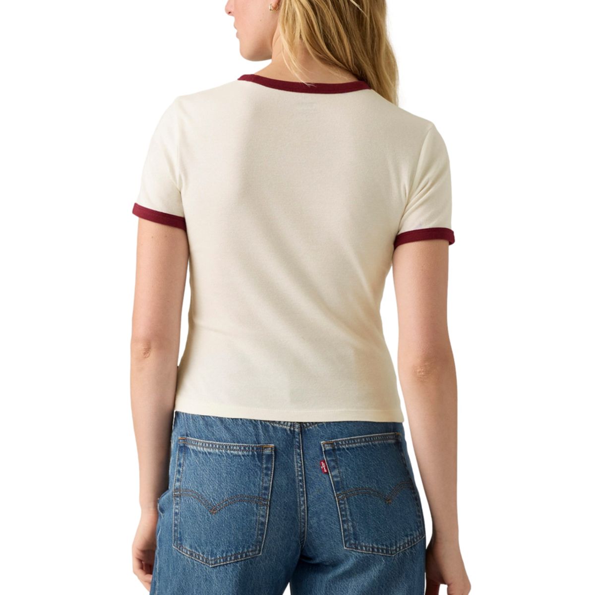 LEVIS - Polera Mujer Graphic Ringer Rickie Blanco Levis