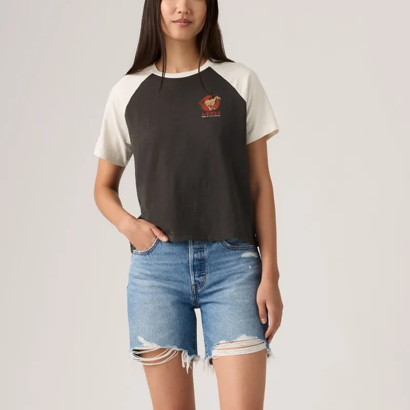 LEVIS - Polera Mujer Graphic Game Day Tee Negro Levis