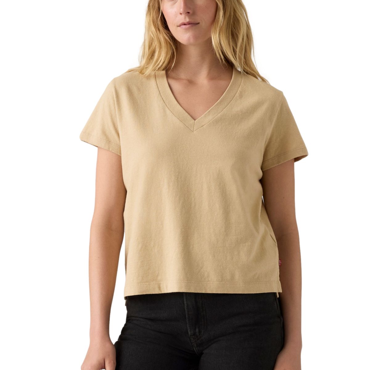 LEVIS - Polera Mujer Boxy Vneck Tee Café Levis