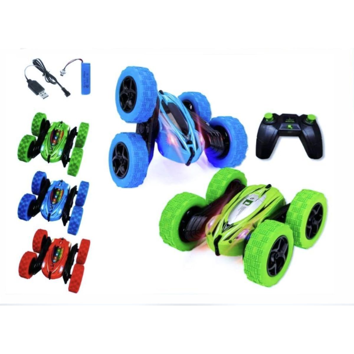 GENERICO - Auto 360° Stunt Acrobatico Control Remoto Y Luces LED Verde