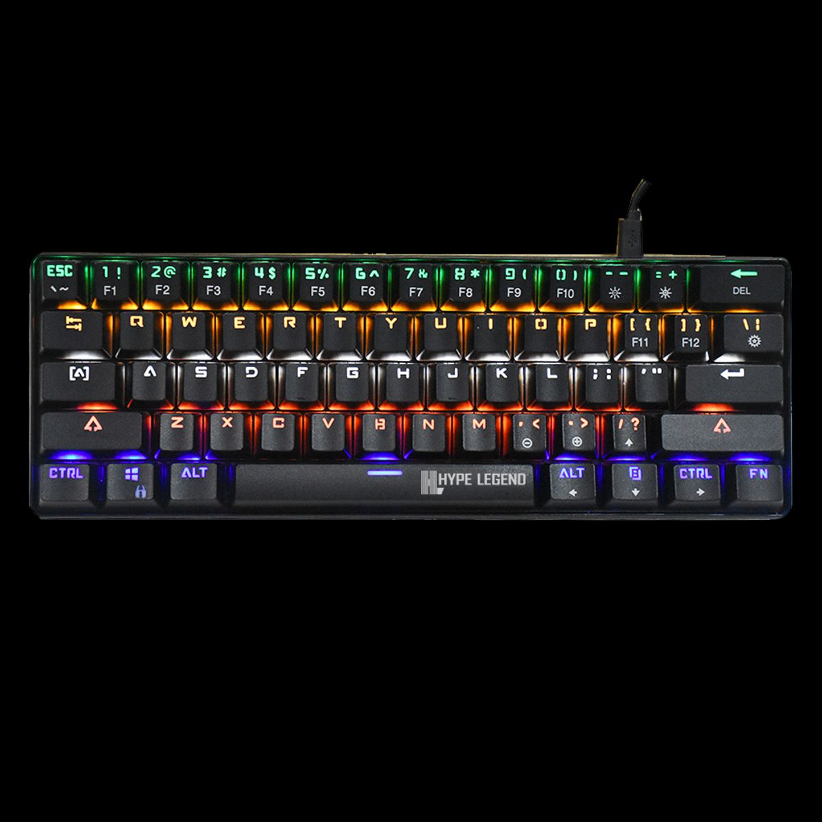HYPE LEGEND - Teclado Hype Legend Rebel QWERTY Outemu Blue US negro RGB.