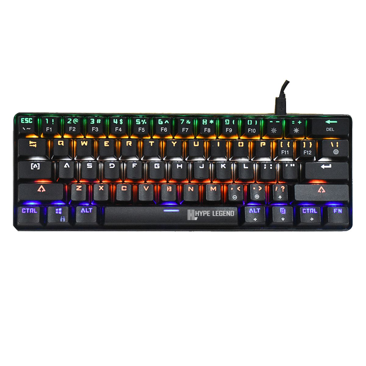 HYPE LEGEND - Teclado Hype Legend Rebel QWERTY Outemu Blue US negro RGB.