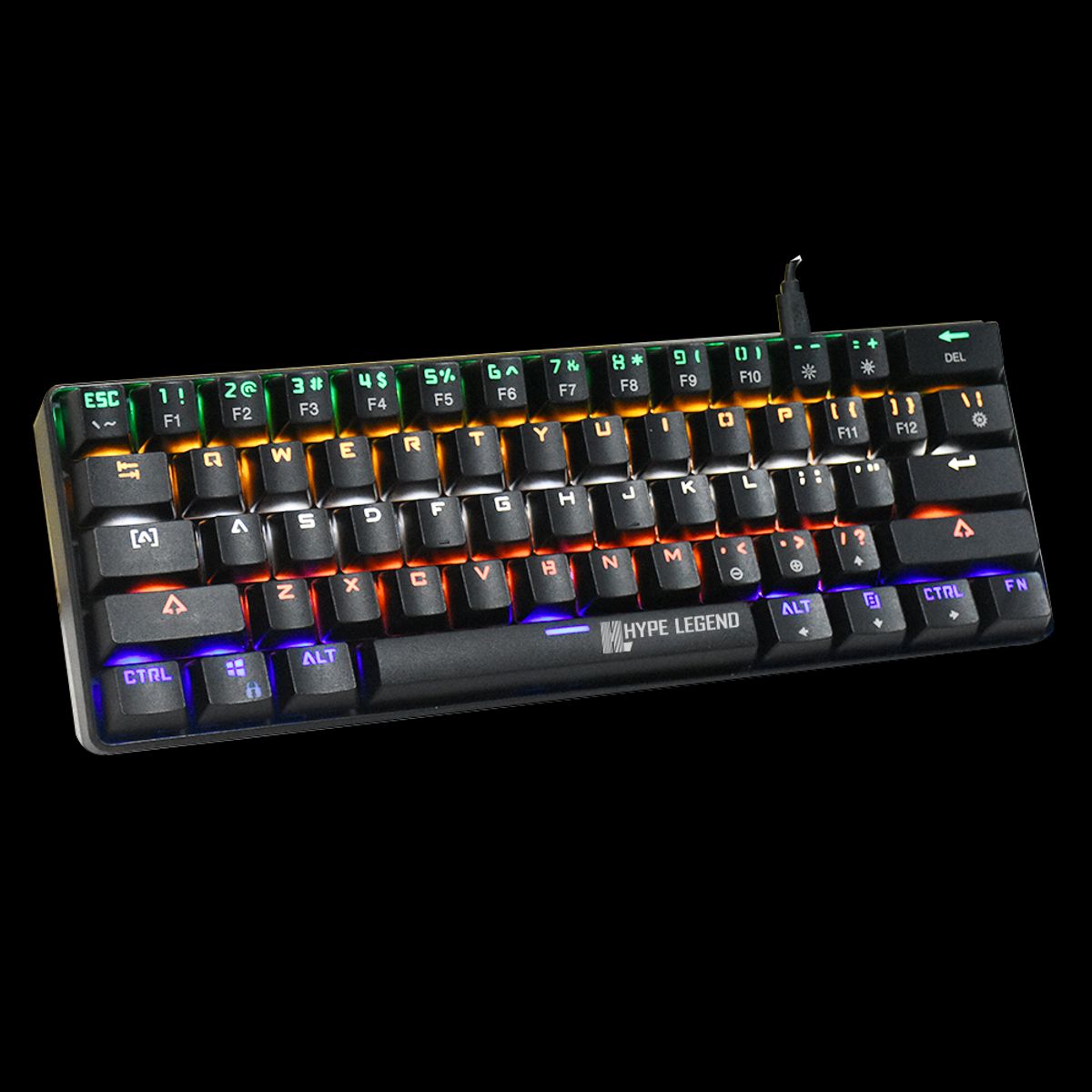 HYPE LEGEND - Teclado Hype Legend Rebel QWERTY Outemu Blue US negro RGB.