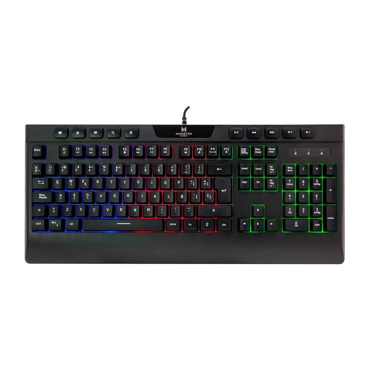 MONSTER GAMES - Teclado Gamer Monster Games Inception Membrana USB