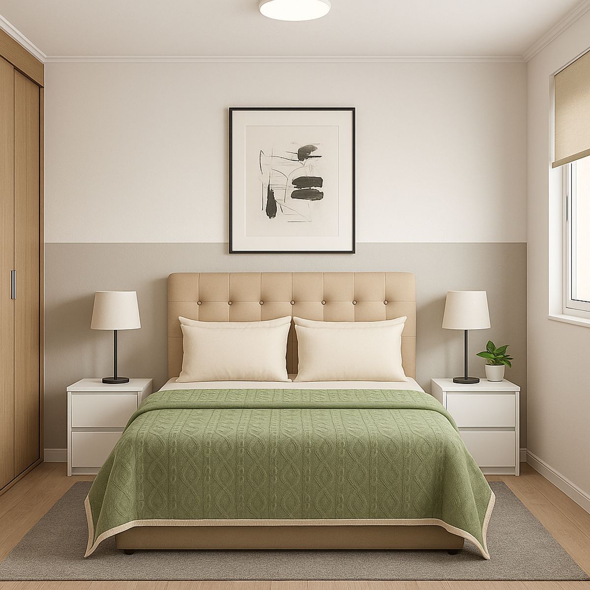 ARMONIA - Frazada Sherpa diseño geométrico 160x220 ultra suave living CL