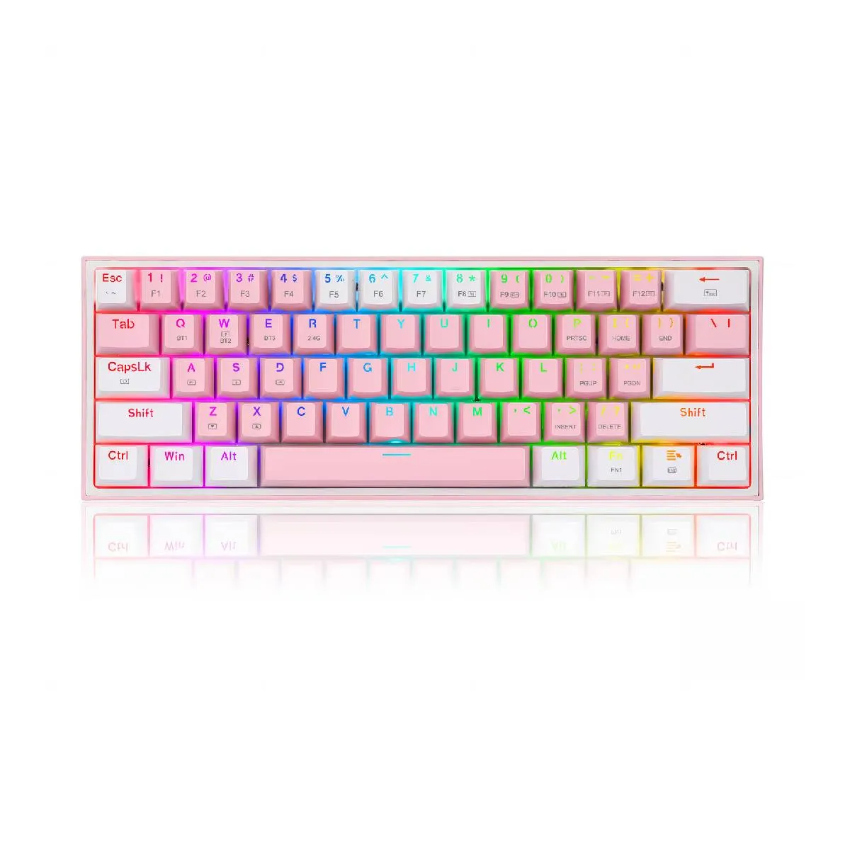 REDRAGON - Teclado Redragon Fizz RGB K617-RGB Pink/White