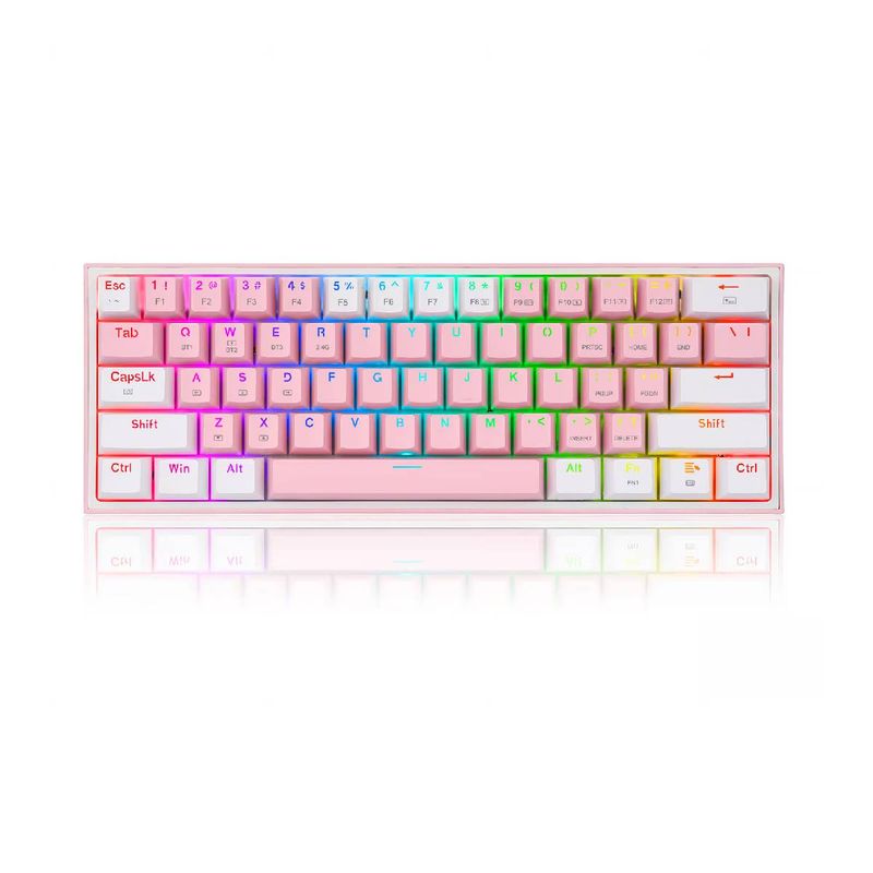 REDRAGON - Teclado Redragon Fizz RGB K617-RGB Pink/White