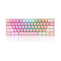 REDRAGON - Teclado Fizz RGB K617-RGB Pink/White
