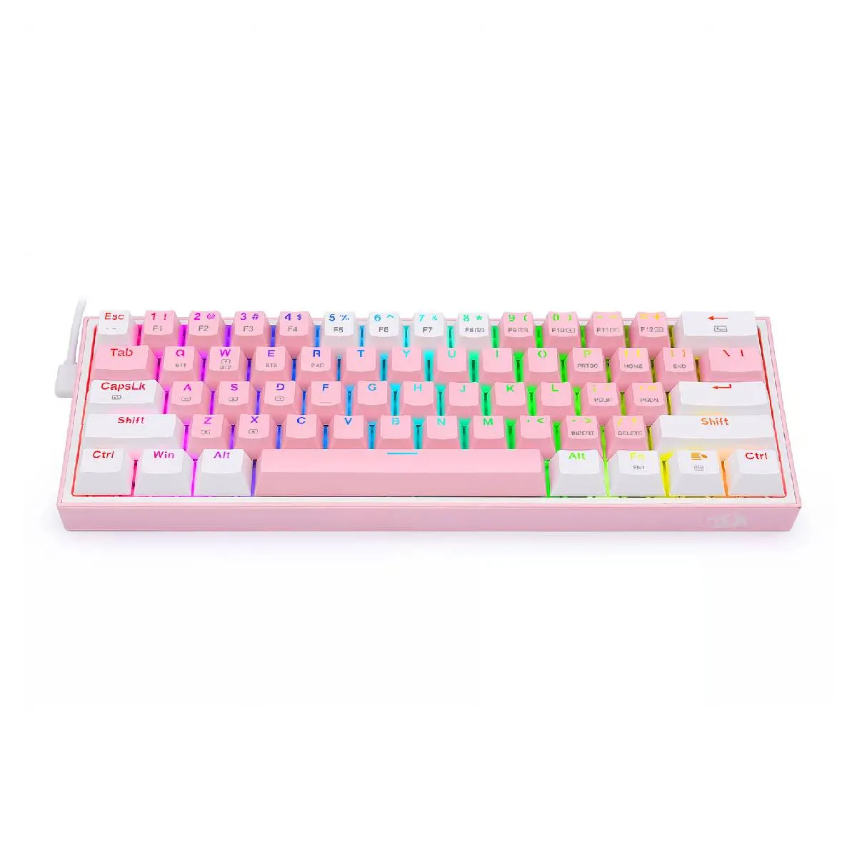 REDRAGON - Teclado Redragon Fizz RGB K617-RGB Pink/White