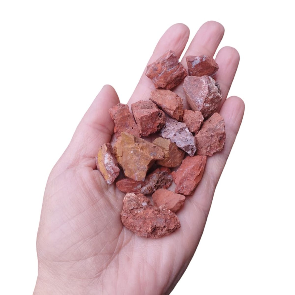 GENERICO - Piedra Decorativa Jaspe Rojo  en bruto Formato 1 kg. Gravilla