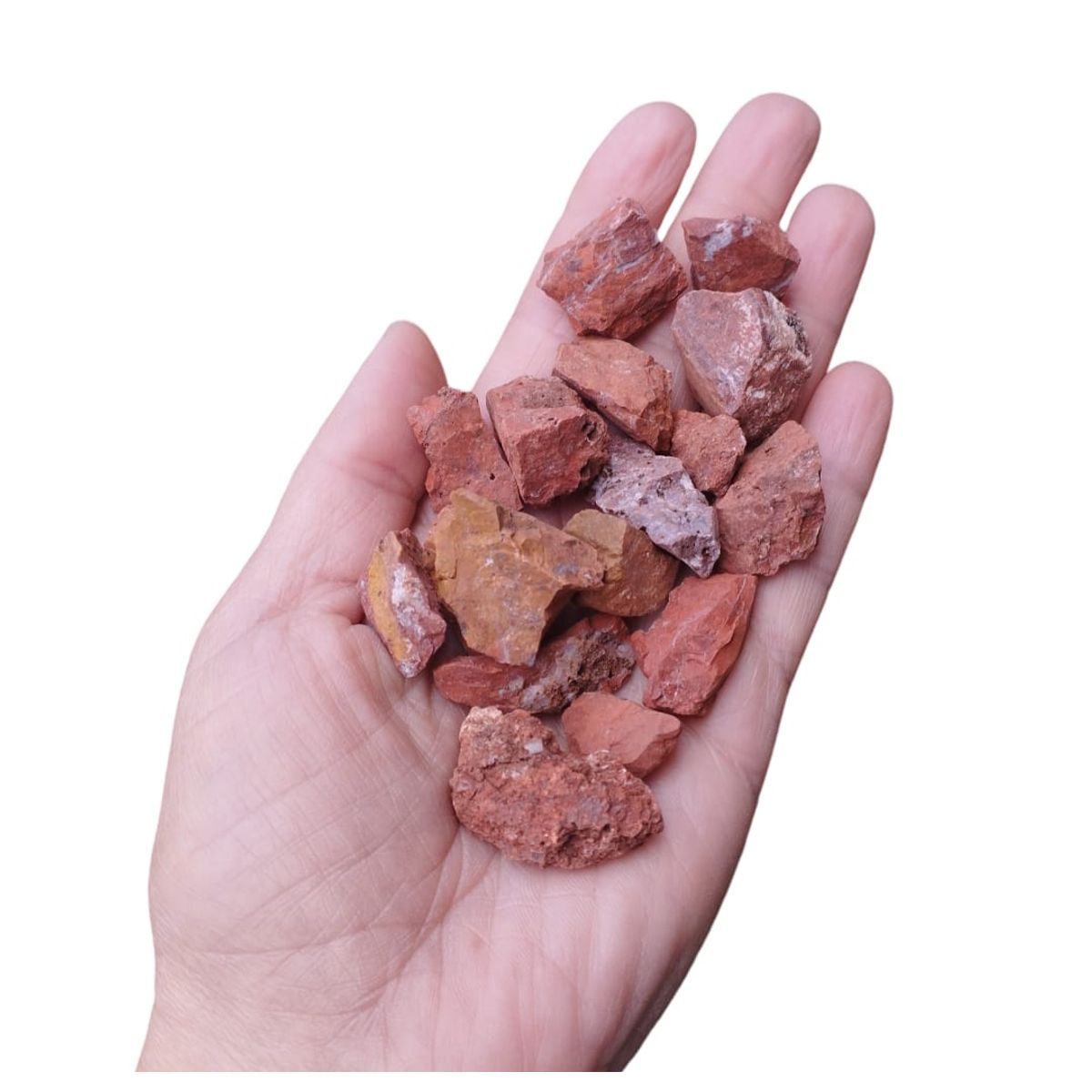 GENERICO - Piedra Decorativa Jaspe Rojo  en bruto Formato 1 kg. Gravilla