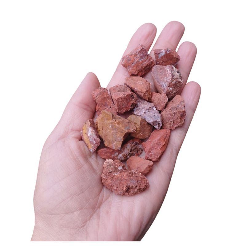 GENERICO - Piedra Decorativa Jaspe Rojo  en bruto Formato 1 kg. Gravilla