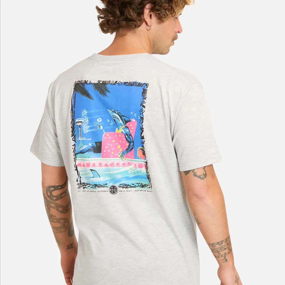 MAUI AND SONS - Polera MC Soramo Gris Hombre Maui And Sons - Negro