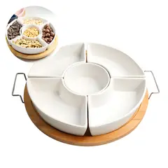 GENERICO - Bandeja Servir Porciones Comida Snacks 5 Compartimentos