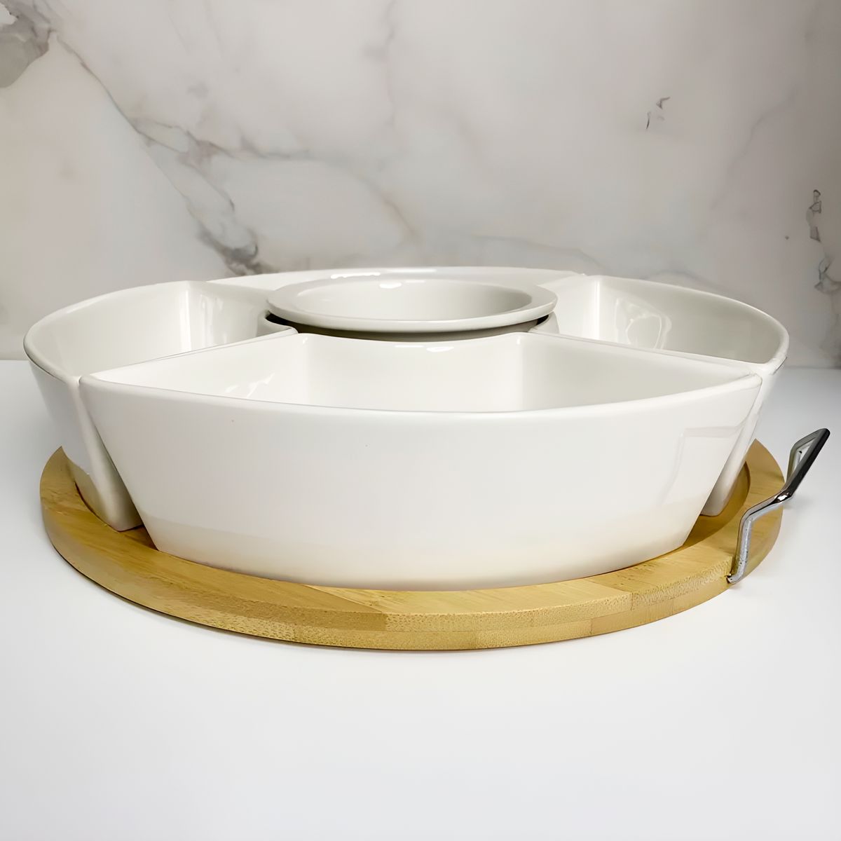 GENERICO - Bandeja Servir Porciones Comida Snacks 5 Compartimentos