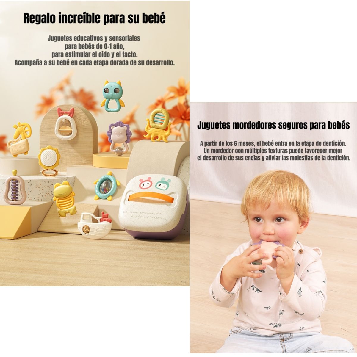 LUBABYCAS - Mordedores Juguetes Sensoriales Educativos TM146 LuBabycas