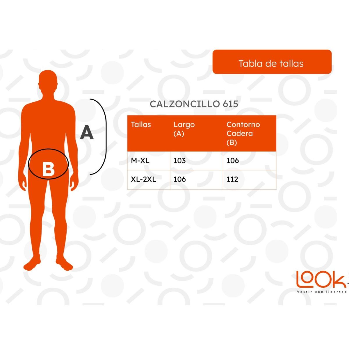 LOOK SHOP - Calzoncillos Largo Térmico Hombre Forro Interior Polar. 615
