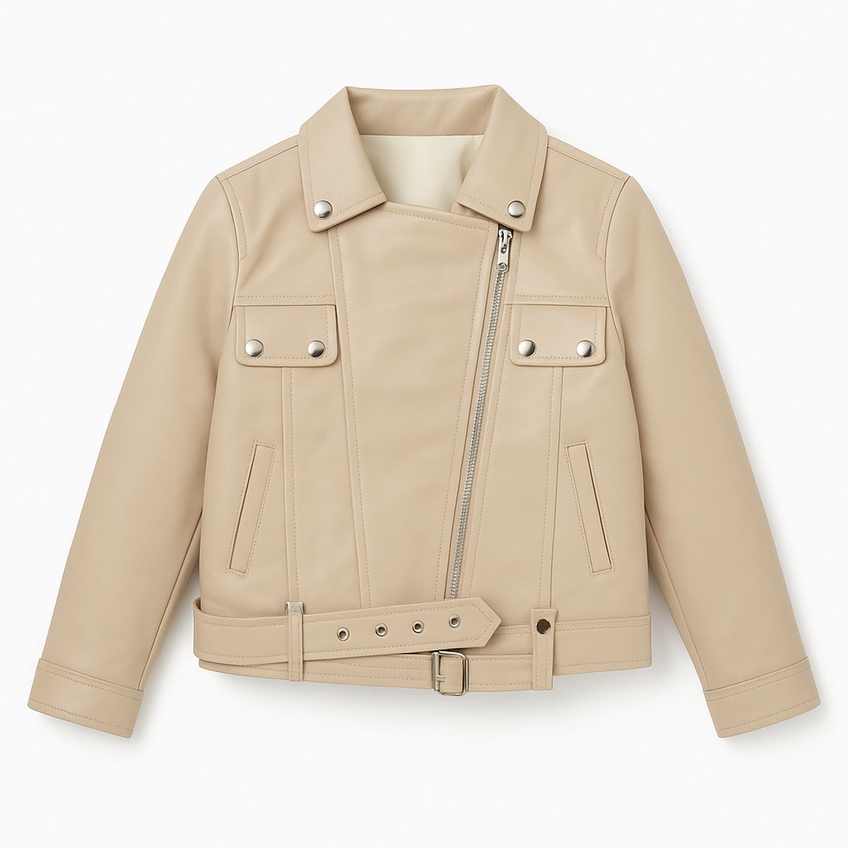 KIBOU - Chaqueta Biker Niños Ecocuero Premium Estilo Motociclista Urbana